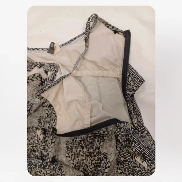 Element Tiered Ruffle  Black Cream Sleeveless Dress Size Medium - Picture 7 of 10